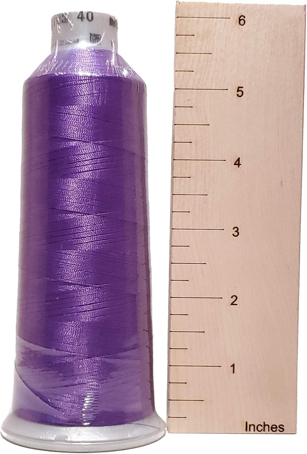 Industrial 5000 meter embroidery thread cone displayed for crafting