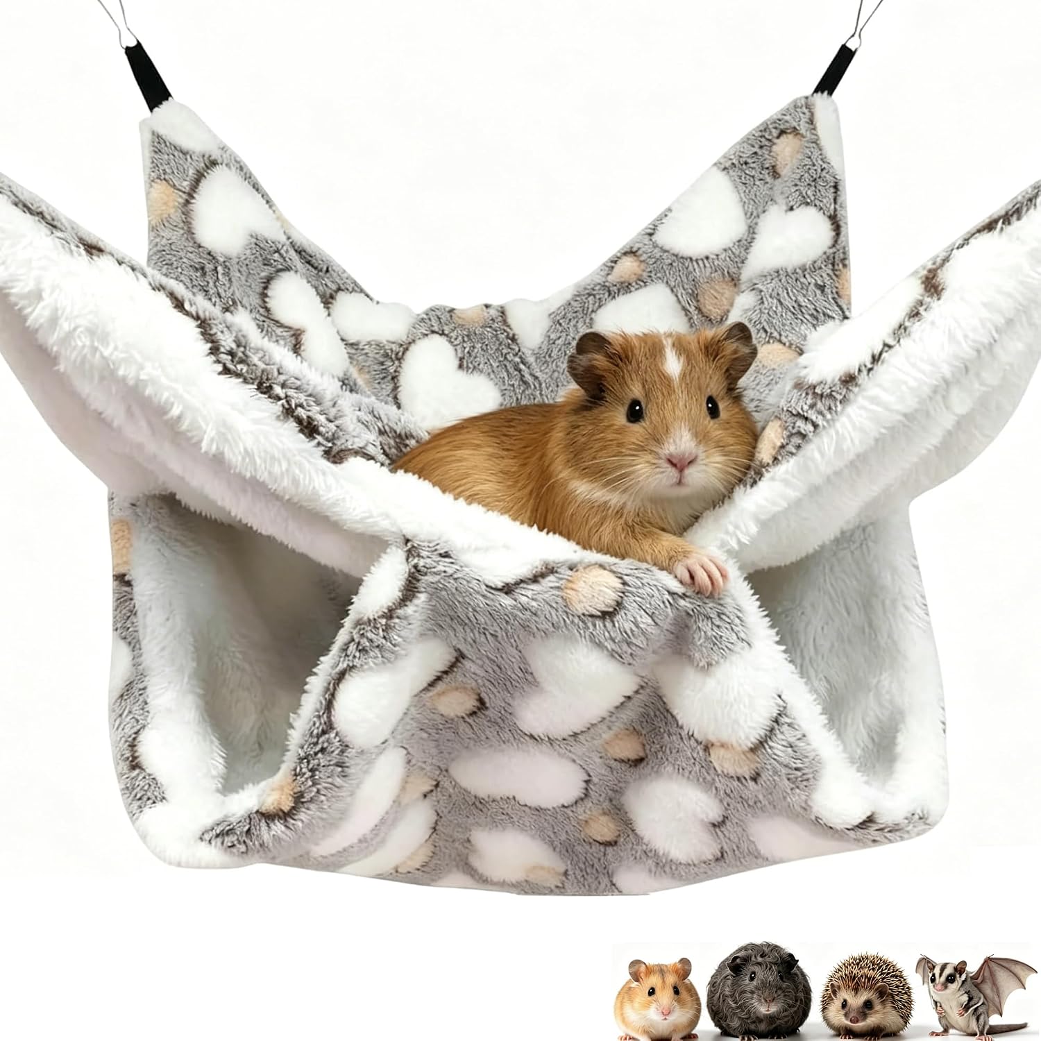 Oineedu guinea pig ferret hammock double decker hanging bed front view