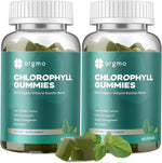 EnvyCure ORGMO Chlorophyll Gummies 2 pack front view showing internal deodorant benefits.