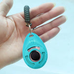 Lightweight behavioral training clicker with large button for easy pressing