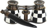 CollectiblesBuy checkered opera glasses with handle front view
