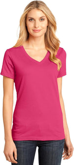 District Made ladies perfect weight v-neck tee front view casual wear apparel