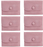 SUKPSY velvet jewelry storage bags pink 6 count front view