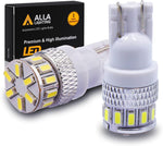 Alla Lighting T10 Wedge 194 LED Bulbs pack of two showing front view of the premium automotive lamps.