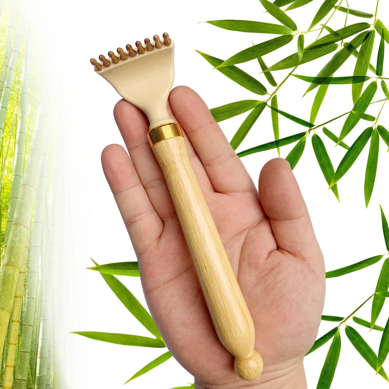 YEHORIN telescoping back scratcher front view extended on a premium background