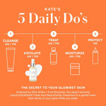 Kate Somerville Liquid ExfoliKate pouring texture showing clear liquid chemical exfoliant toner