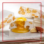 Sperlari soft almond nougat gourmet European candy bar packaging details.