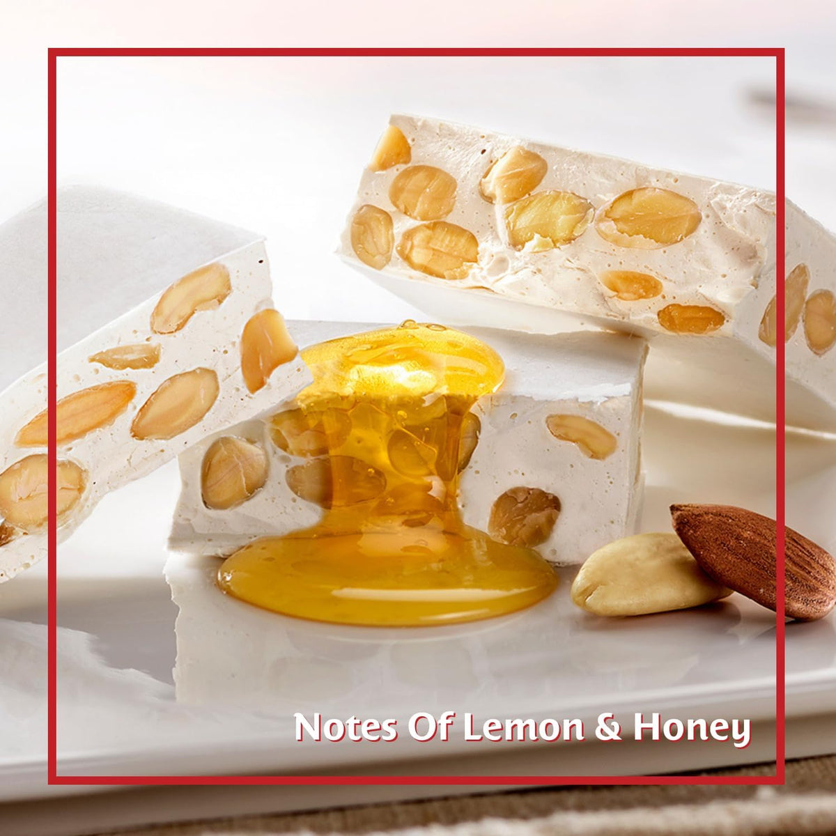 Sperlari soft almond nougat gourmet European candy bar packaging details.