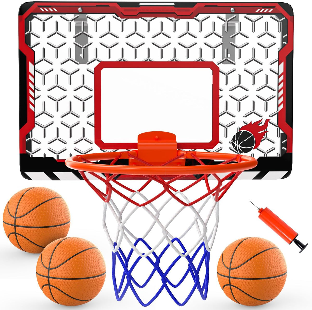 EagleStone Mini Basketball Hoop front view with red rim