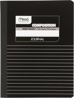Mead composition notebook front view showcasing black marble cover