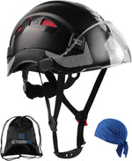 UM ULTRAMAXX safety helmet hard hat front view with clear visor