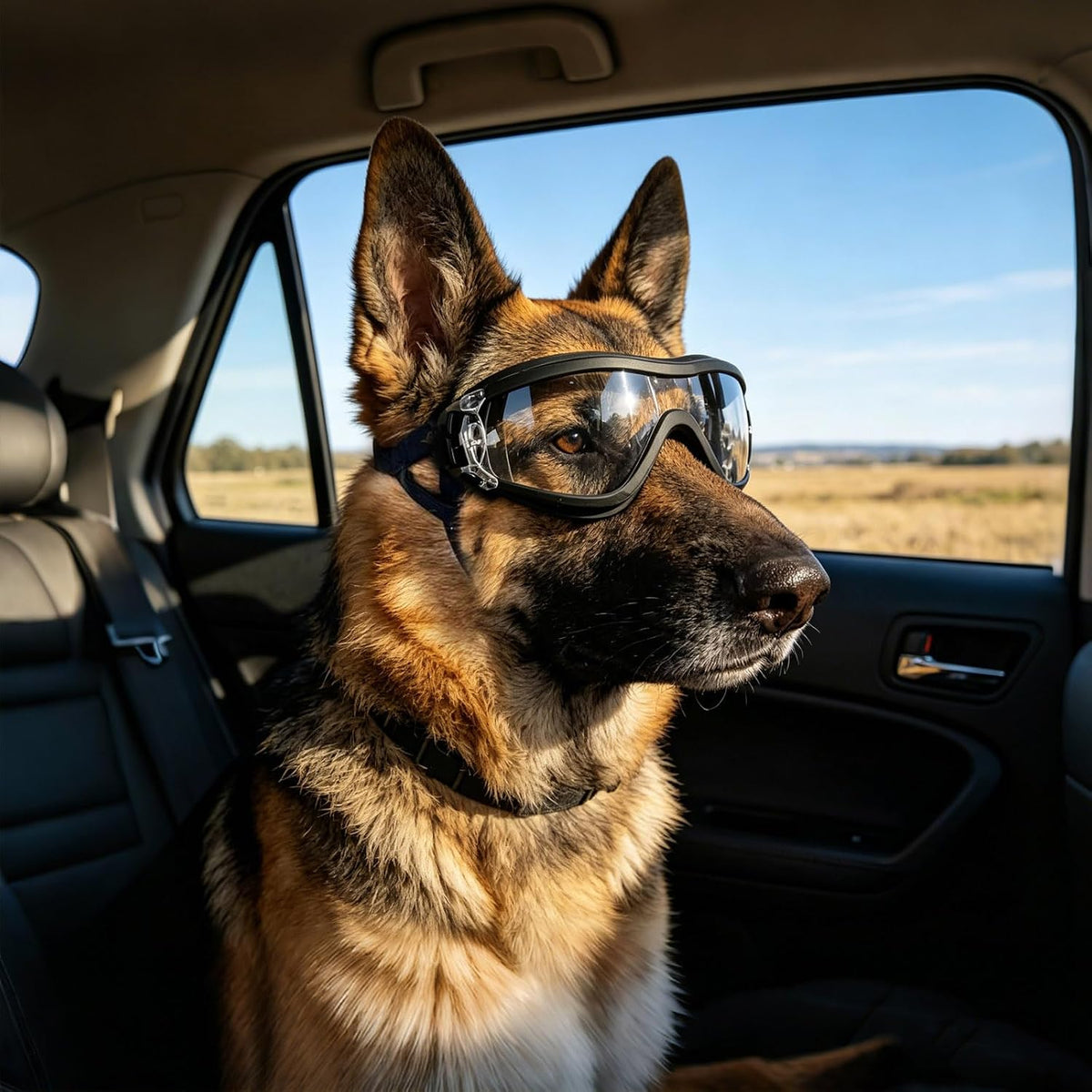 Transparent UV-resistant lenses on NAMSAN pet sunglasses
