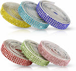 Yuntop crystal rhinestone ribbon front view showing assorted color rolls