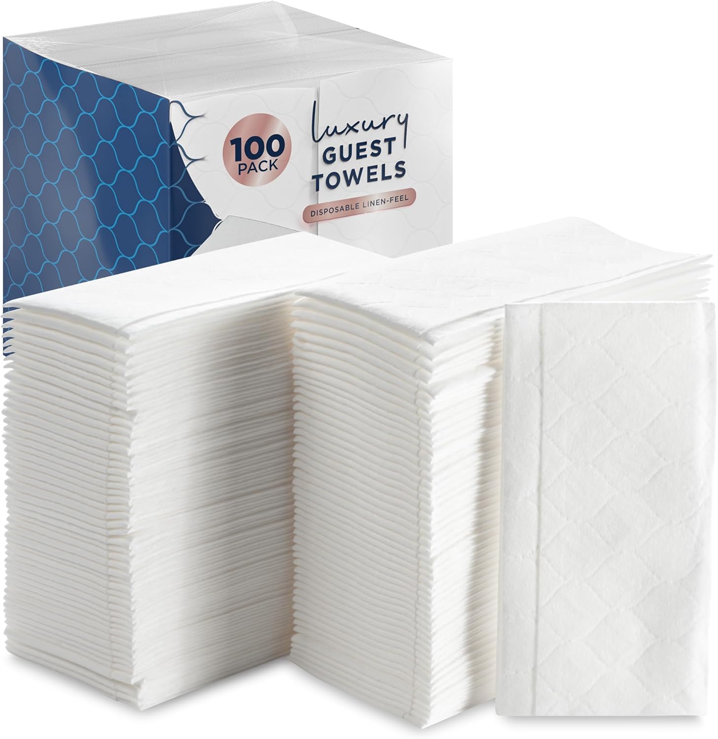 eDayDeal HomeGoods Luxury Linen Feel Disposable Hand Towels front view for premium bathroom decor.