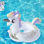 Cicitoywo unicorn glitter toddler pool float front view