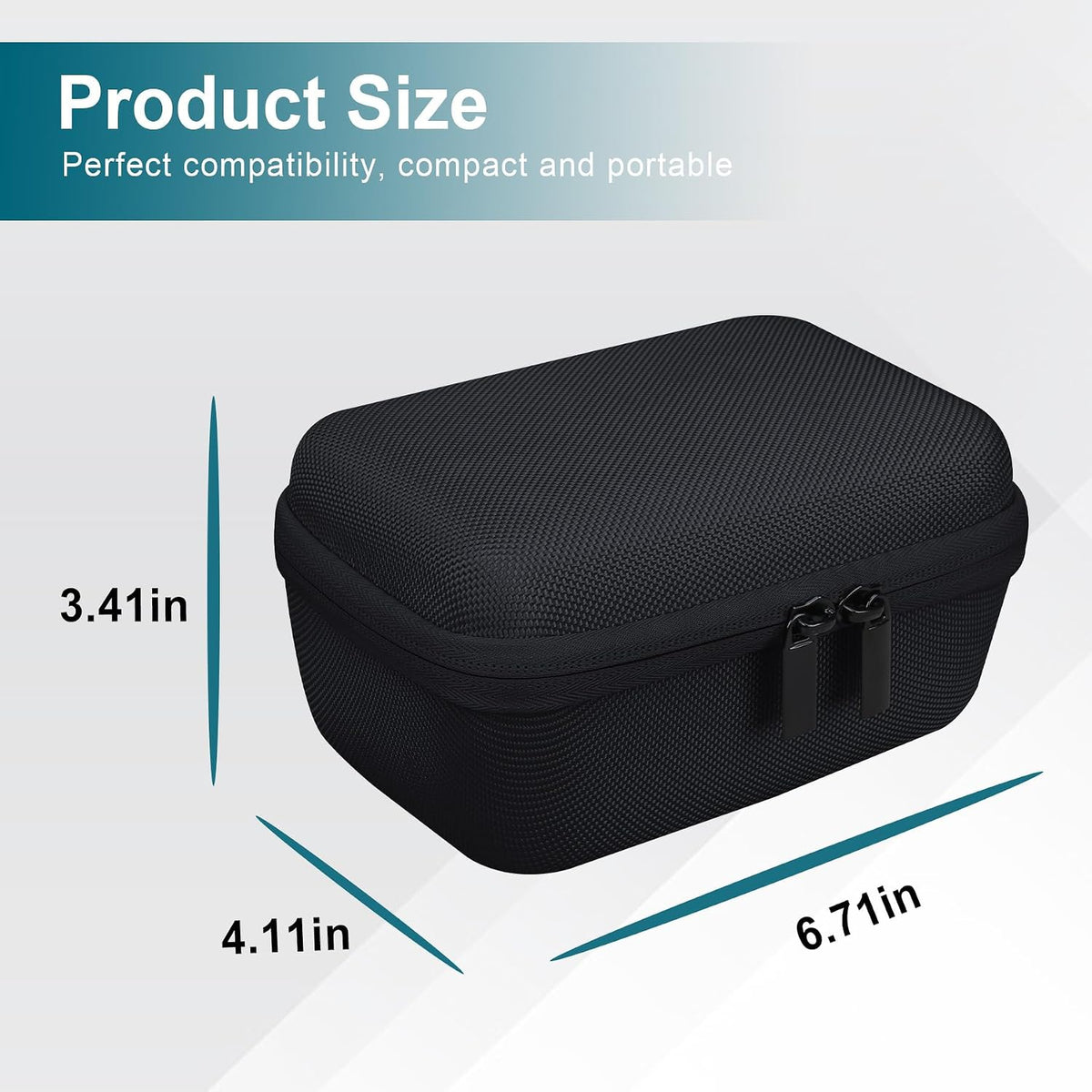 Canboc black camera case top zipper detail