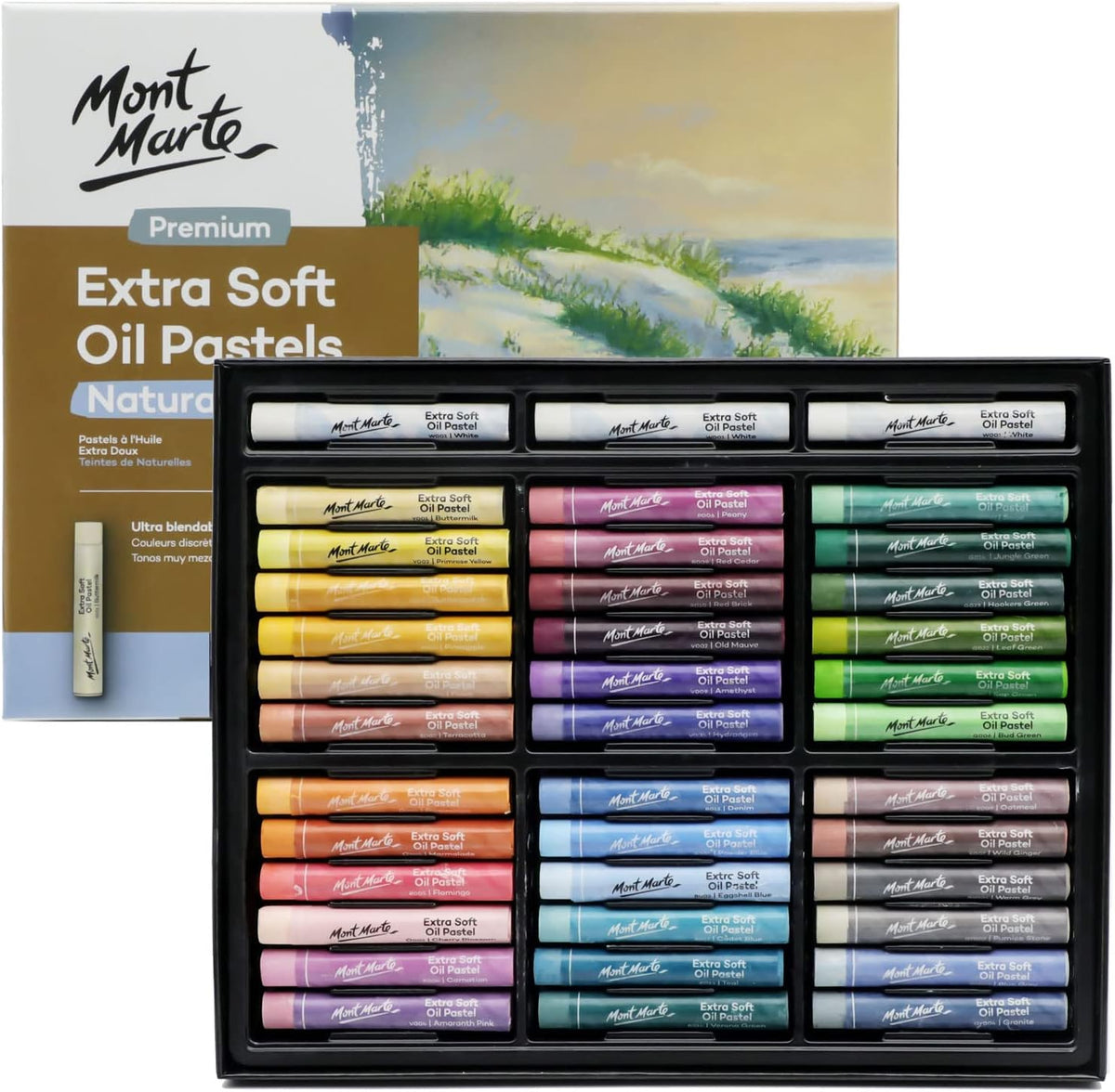 Mont Marte Extra Soft Oil Pastels 39pc, Assorted Bright Colors, Vibrant and Buttery, Versatile Art Pastels for Blending, Layering & Shading, Ideal for Art, Craft, Coloring and Sketching - Image 14