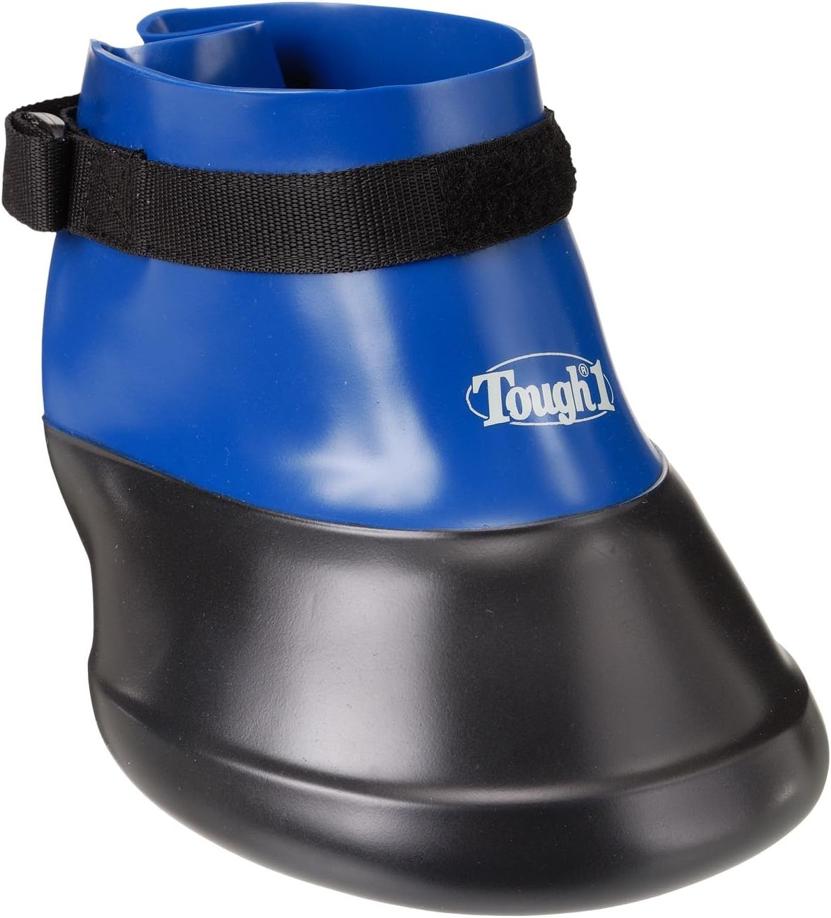 Tough 1 Hoof Saver Boot front view in royal blue for equine medical soaking treatments.
