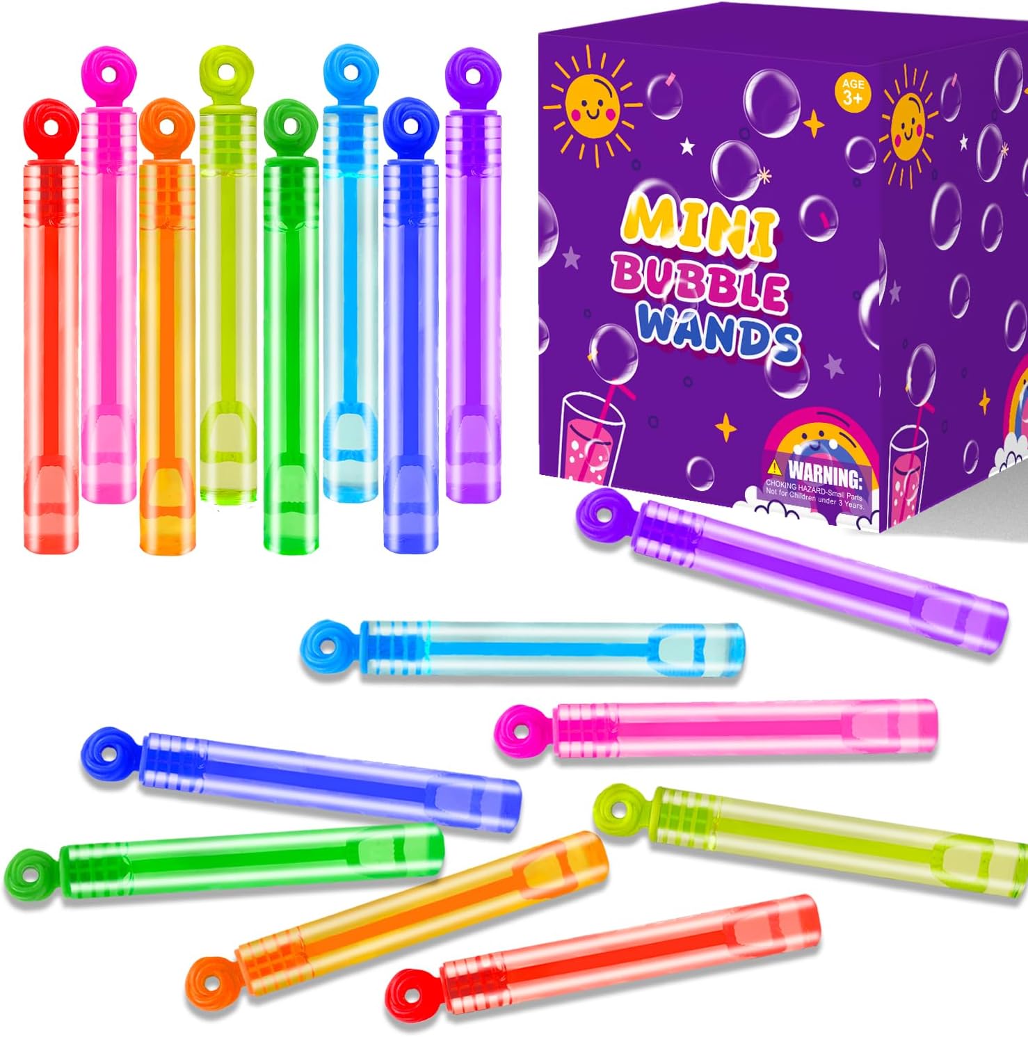 Leetous 32 pack mini bubble wands front view