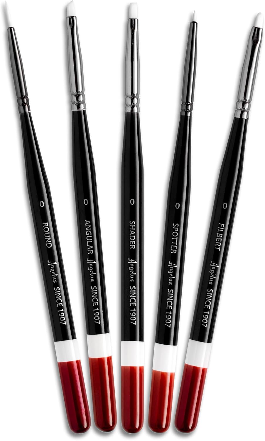 Angelus micro detail paint brush set front view packaging