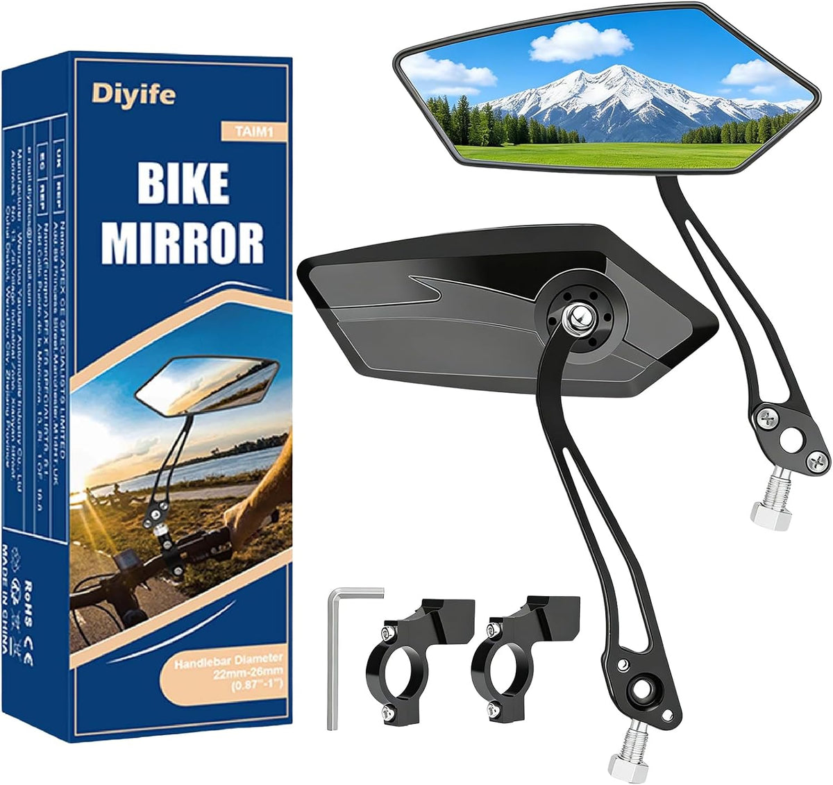 Diyife electric scooter mirror installed left side
