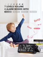 Mesqool projection alarm clock USB and Type-C charging ports