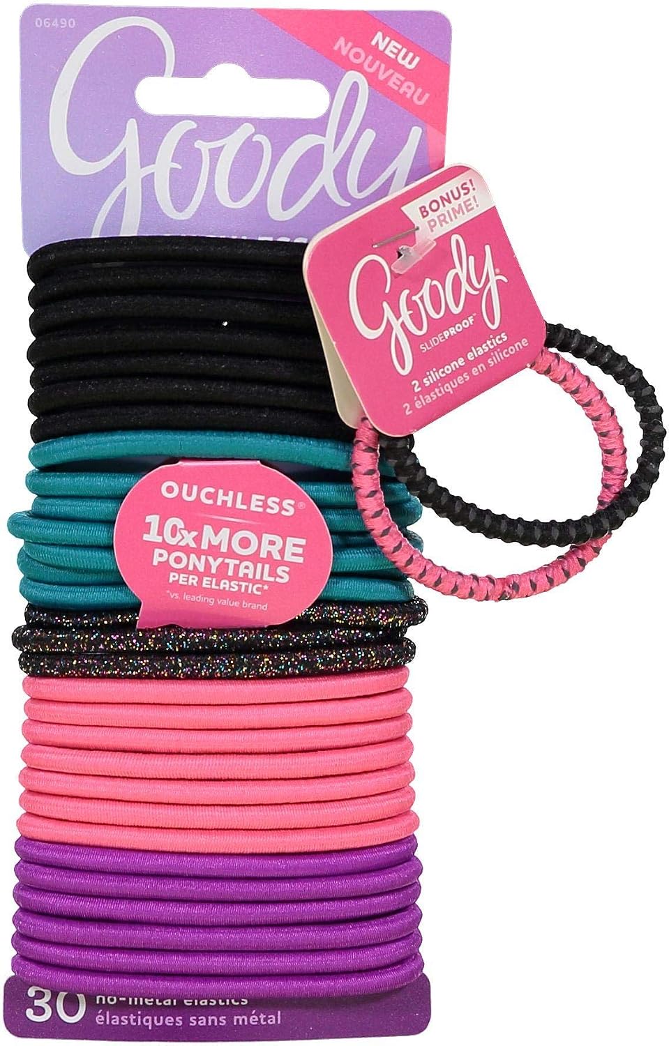 Goody Ouchless Braided Dark Multiglitter Elastics front view packaging
