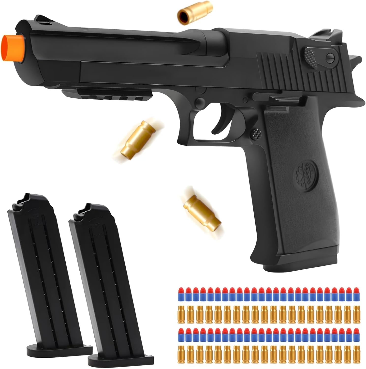 DaoDaoZhu soft bullet toy gun side view of black desert eagle style blaster