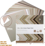 Close-up of 12x12 inch grey and earth tone cardstock texture