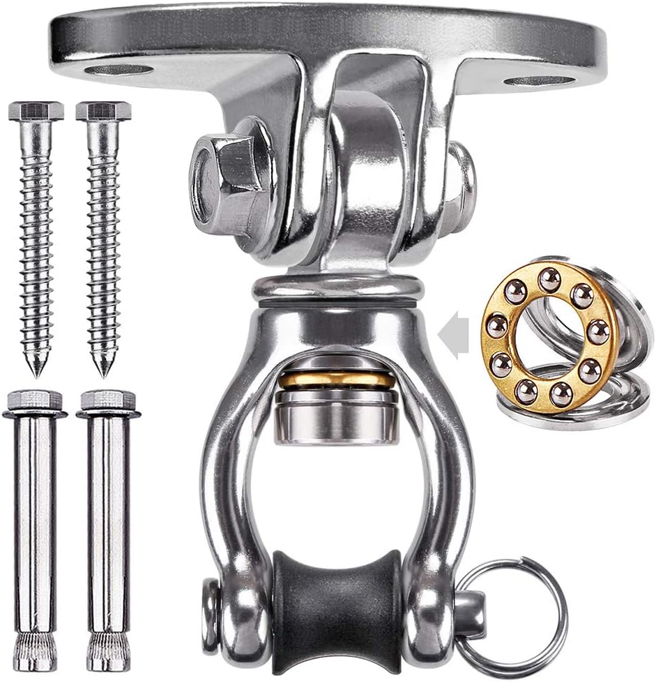 SELEWARE Silent Bearing Swivel Swing Hanger front view showing premium stainless steel ceiling mount bracket.