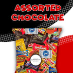 CandyKrave bulk chocolate candy mix featuring individually wrapped Reese's, Twix, and M&M's.