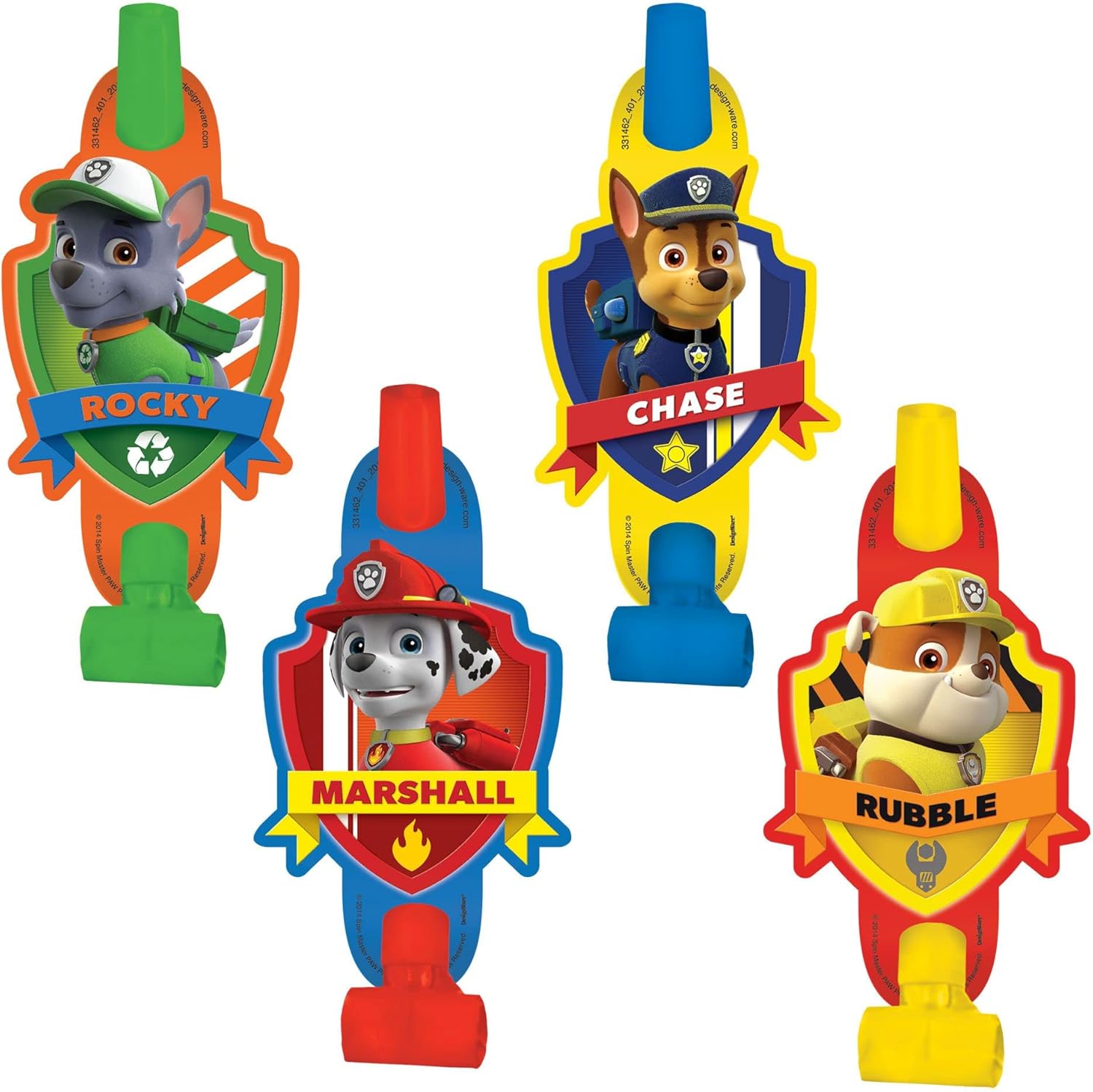 Amscan Paw Patrol party blowouts front view