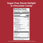 Individually wrapped zero sugar chocolate pecan delights scattered out of a bag