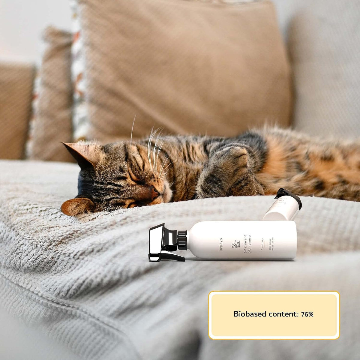 Close up of Begley's plant-based pet cleaning formula