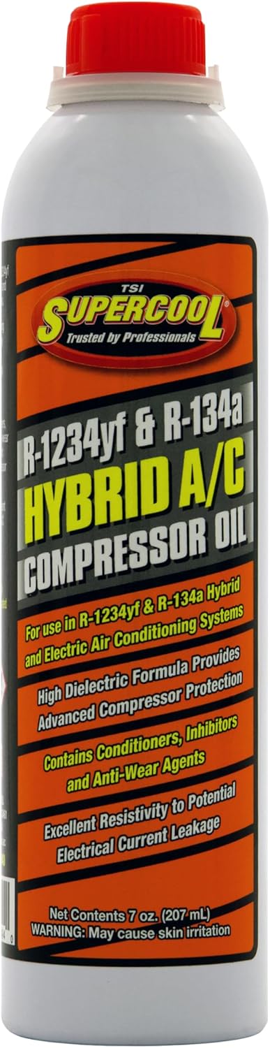 TSI Supercool 24940 Hybrid Air Conditioning Compressor Oil front view of 7 Ounce aluminum can