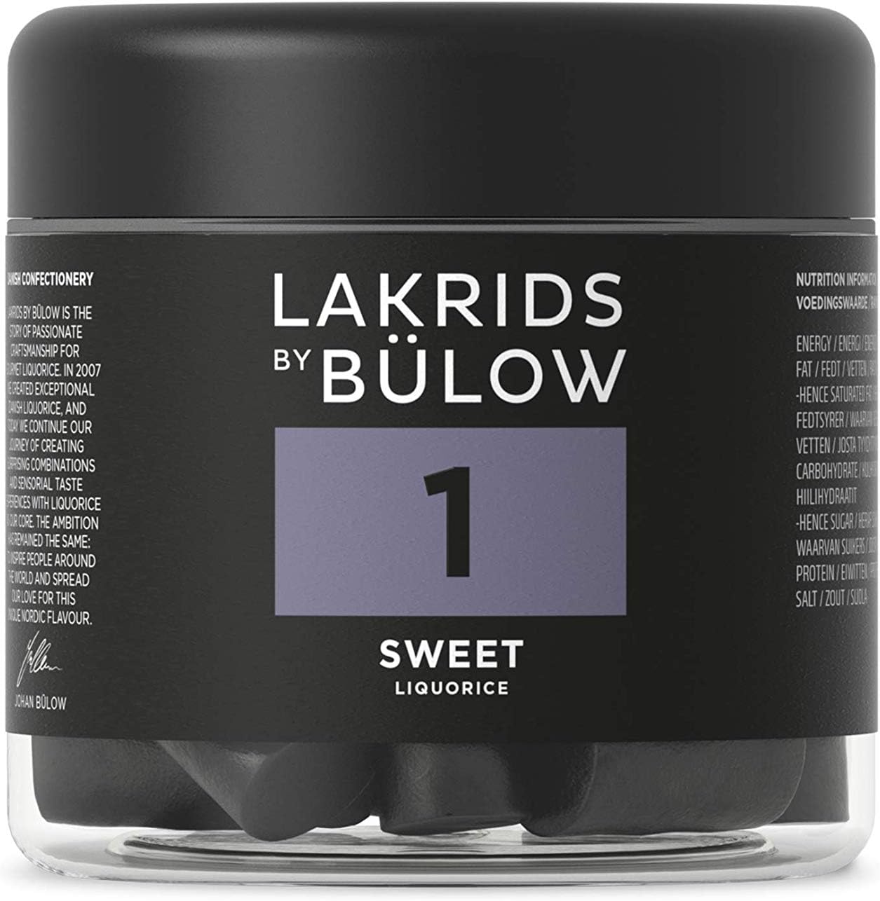 LAKRIDS BY BÜLOW Number 1 Sweet Black Licorice gourmet candy front view