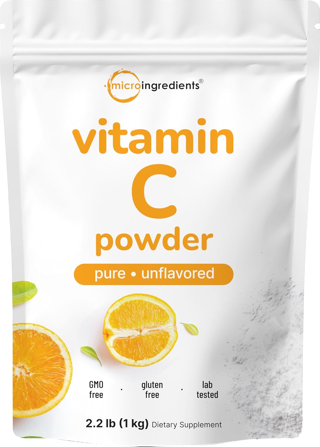 Micro Ingredients vitamin C powder front view packaging