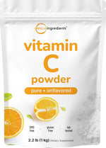 Micro Ingredients vitamin C powder front view packaging
