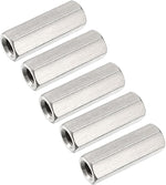 5PCS M6 X 1-Pitch 10mm Length 304 Stainless Steel Metric Hex Coupling Nut - Image 11