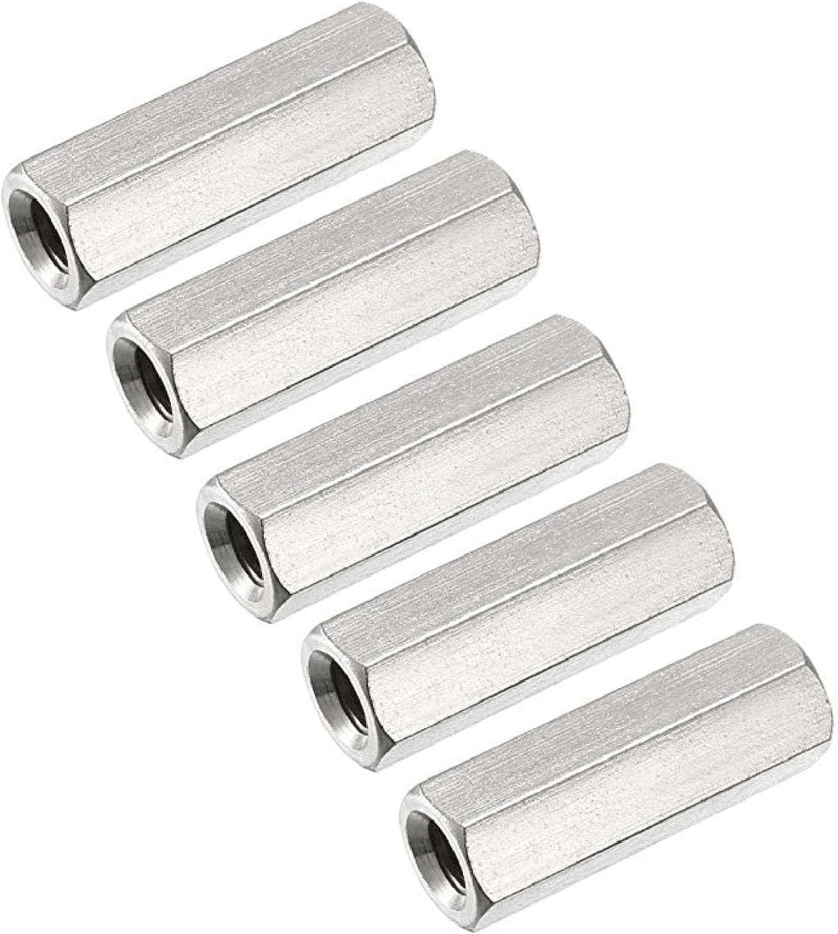 5PCS M6 X 1-Pitch 10mm Length 304 Stainless Steel Metric Hex Coupling Nut - Image 11