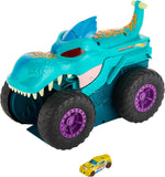 Hot Wheels Monster Trucks Car Chompin' Mega-Wrex, Large Toy Monster Truck & Toy Car, Eats & Poops 1:64 Scale Vehicles, Lights & Sounds - Image 9