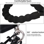 Heavy duty metal alloy snap hooks attached to the blue braided nylon dog rope.