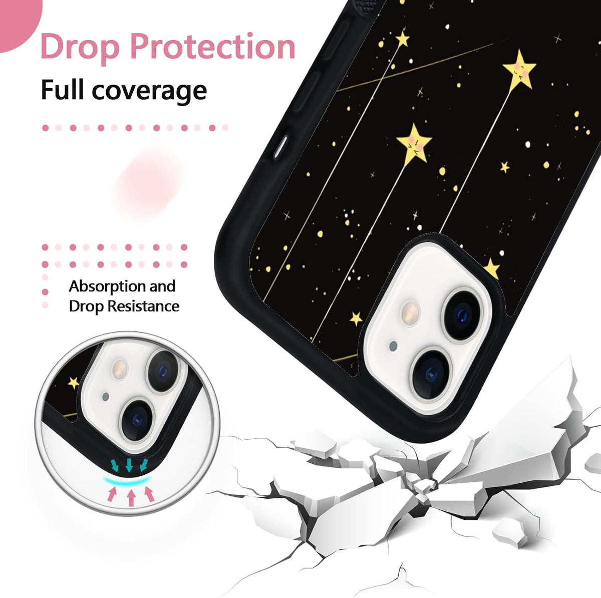 Onemiliayears Black Cute Cat iPhone 12 Pro Case button details
