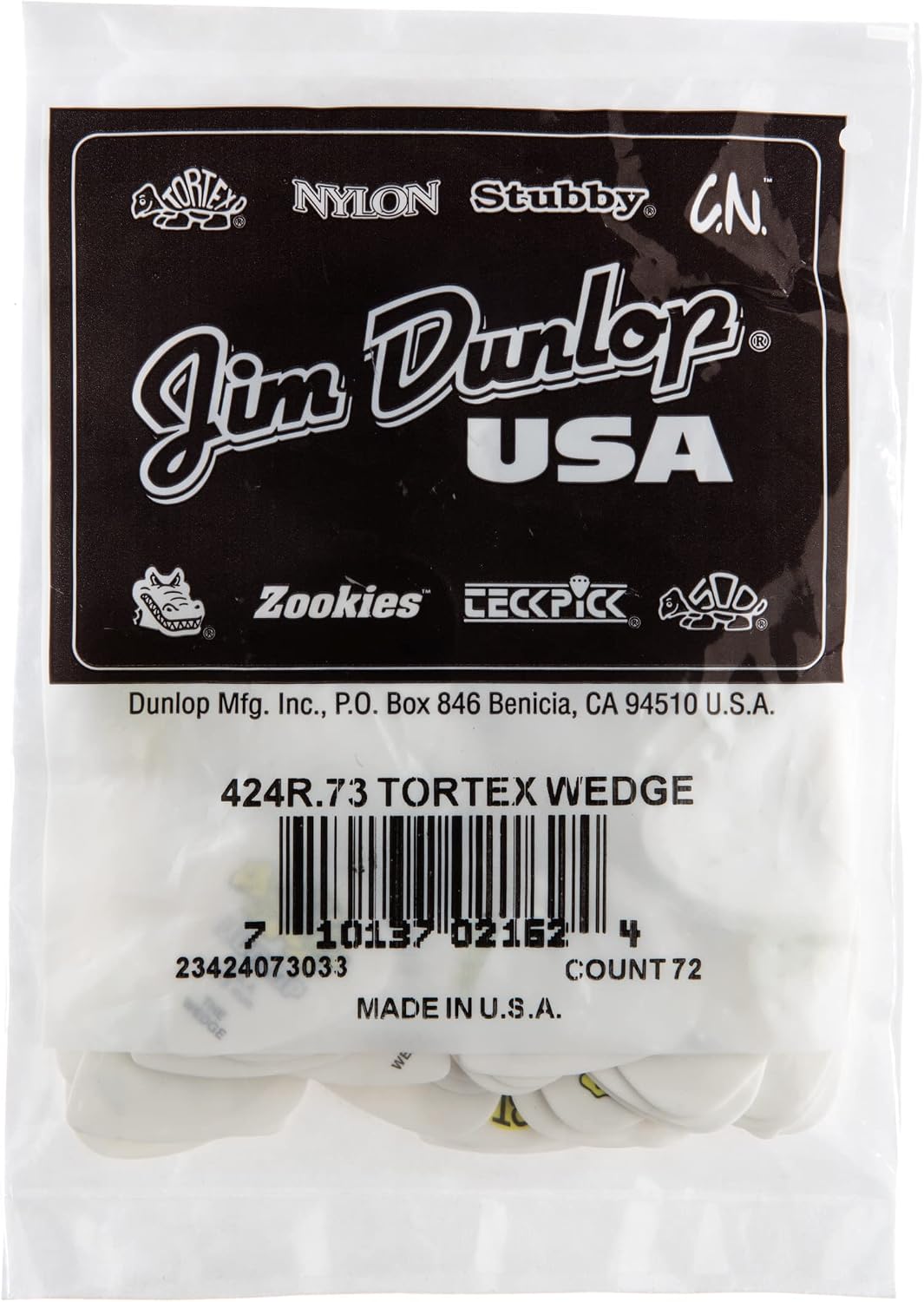 Side profile of Jim Dunlop guitar pick showing gauge thickness