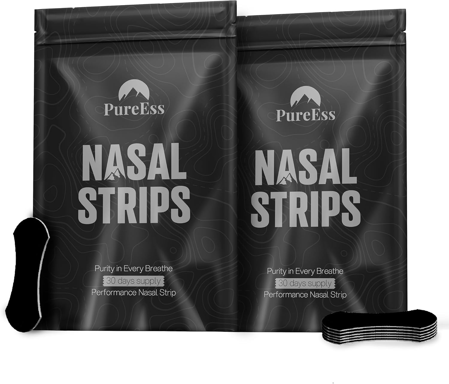 Pure Ess Nasal Strips for Snoring - 60 Count | Extra Strength Performance Nose Strips Breathing | Nasal Strips for Sleep, Exercise, Gym, Hiking | Instant Nasal Congestion Relief, Reduce Snoring (60) - Image 1