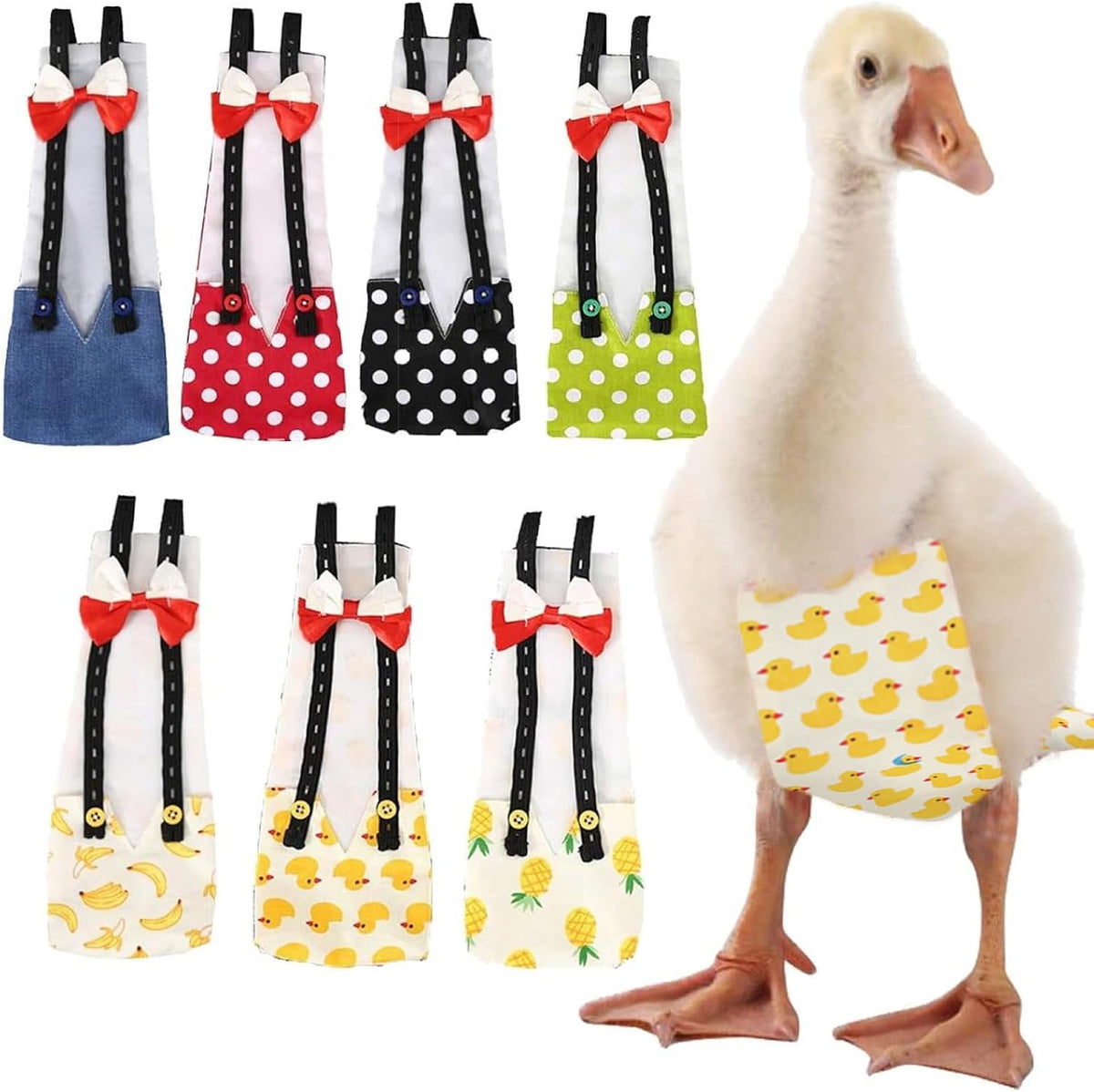 QBLEEV pet duck diaper yellow cartoon pattern front view