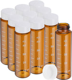 PATIKIL 10pcs 5ml Small Brown Glass Vials with White Screw Cap, Borosilicate Glass Graduated Sample Bottles for Solid Liquid Powder Storage - Image 13