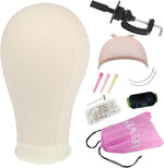 Leeven poly canvas block head professional mannequin front view for wig making styling