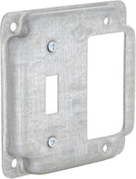 Hubbell-Raco 906C 1 Duplex Receptacle and Toggle Switch 4-Inch Square Exposed Work Cover, Steel - Image 13