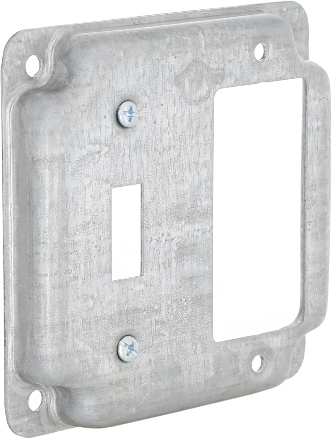 Hubbell-Raco 906C 1 Duplex Receptacle and Toggle Switch 4-Inch Square Exposed Work Cover, Steel - Image 13